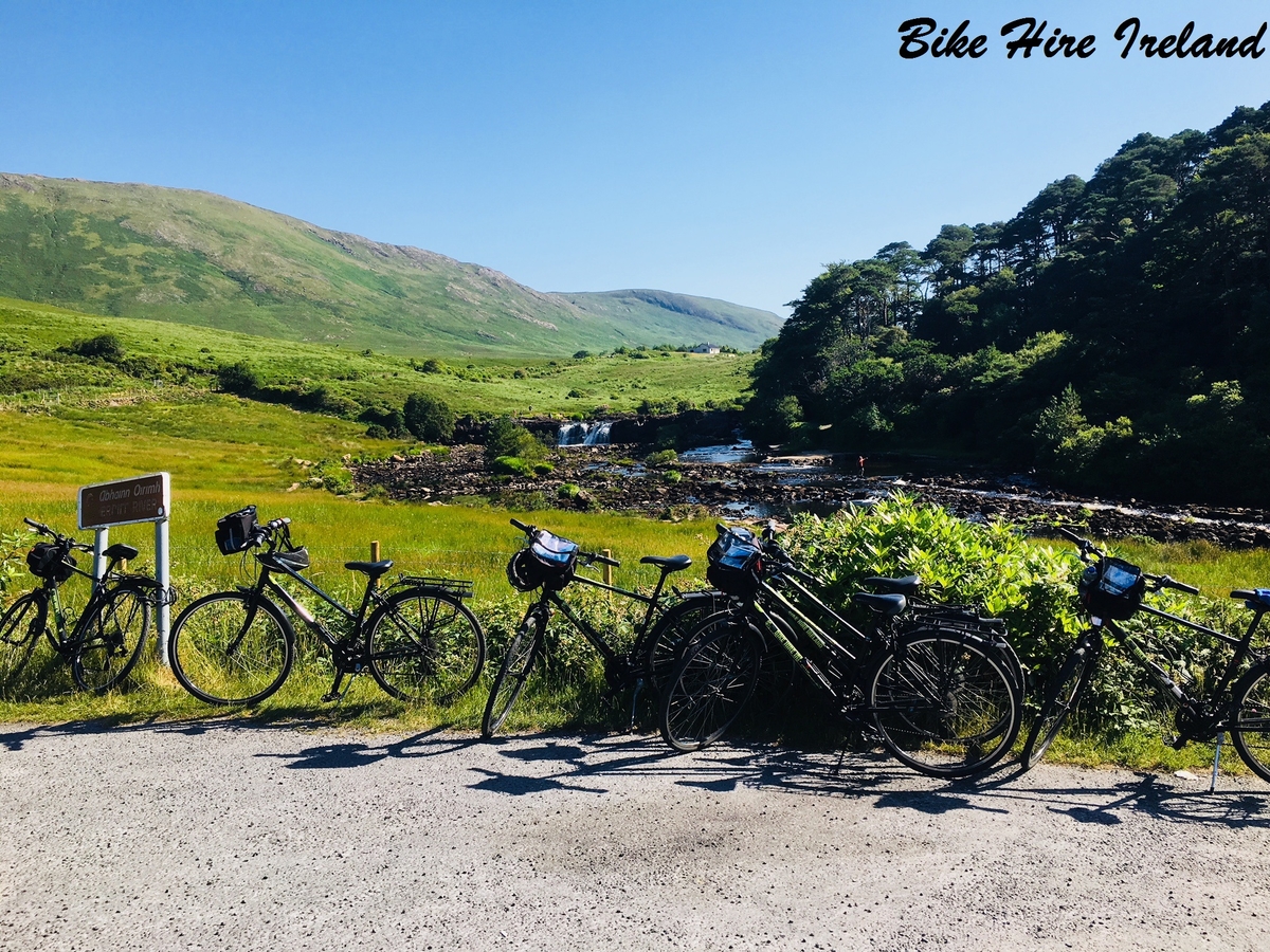 bikes at waterfall